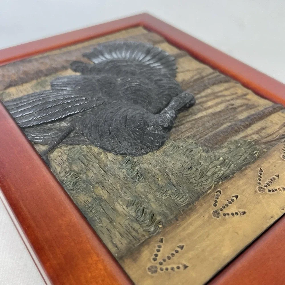 Vintage‎ Wild Turkey Call Jewelry Trinket Box Cherry Wood 3D Hunting Decor